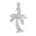 14K White Gold Palm Tree Pendant