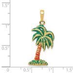 14k Enameled Palm Tree Pendant - Image 3