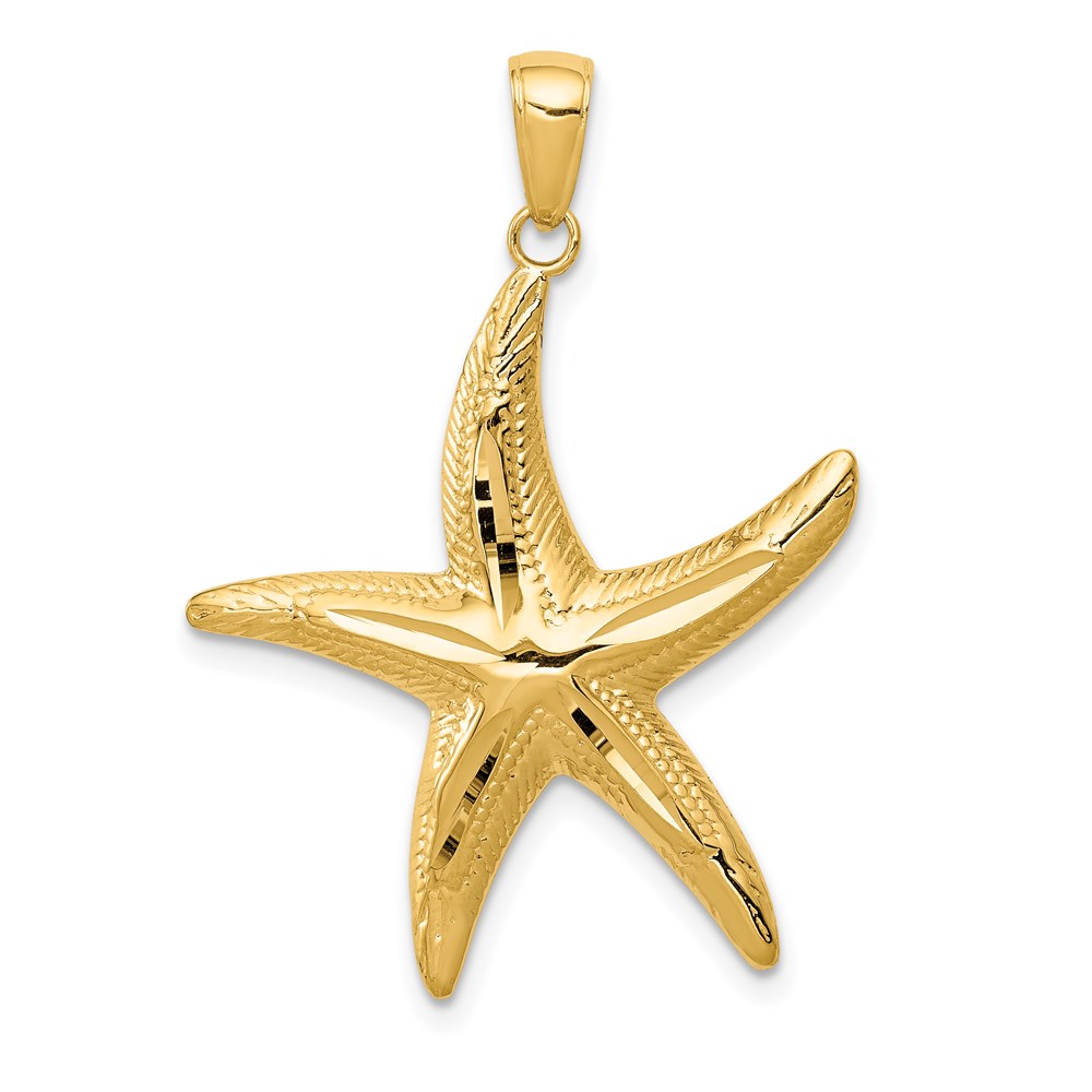 K2944.jpg 14K Diamond-cut Starfish Pendant - Image 1