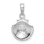14K White Gold Scallop Shell Pendant - Image 3