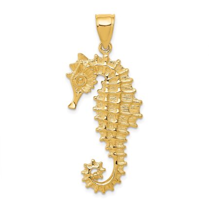 14k 3-D Seahorse Pendant