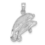14K White Gold Double Manatee Pendant - Image 4