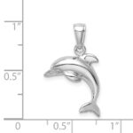 14k White Gold Jumping Dolphin Pendant - Image 4