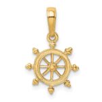 14k Ship Wheel Pendant - Image 3