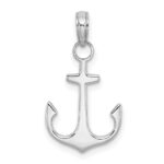 14K White Gold 2-D Polished Anchor Charm