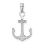 14K White Gold 2-D Polished Anchor Charm - Image 4