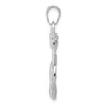 14K White Gold Anchor with Rope Pendant - Image 2