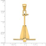 14K 3-D Fluke-Style Anchor with Moveable Fins Pendant - Image 3