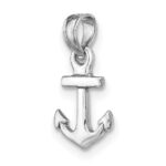 14k White Gold Mini Anchor Pendant - Image 4