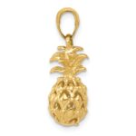14K  3-D Cut-out Pineapple Pendant - Image 2