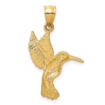 14K Diamond-cut Hummingbird Pendant - Image 4
