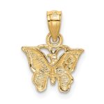14K Diamond-cut Butterfly Pendant - Image 3