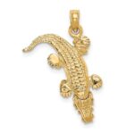 14k Alligator with Moveable Mouth Pendant - Image 3