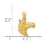 14K Satin Diamond-cut Horse Head Pendant - Image 4