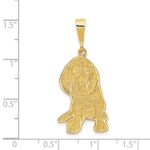 14k Textured Beagle Dog Pendant - Image 4