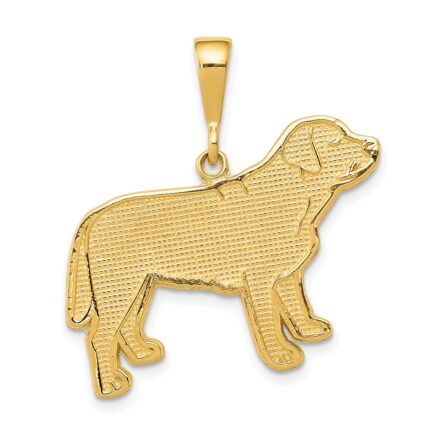 14k Textured Labrador Dog Pendant