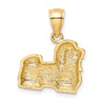 14K Satin Diamond-cut Shih Tzu Dog Pendant - Image 3