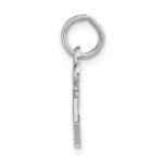 14K White Gold Key Letter V Initial Charm - Image 2