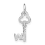 14K White Gold Key Letter W Initial Charm - Image 4