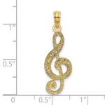 14K Textured Treble Clef Charm - Image 3