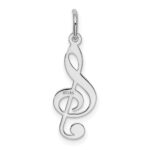 14k White Gold Polished Treble Clef Charm - Image 3
