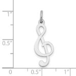 14k White Gold Polished Treble Clef Charm - Image 4