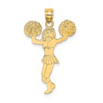 14k Cheerleader with Pom-Poms Charm