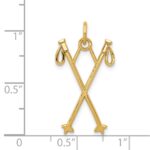 14k Ski Poles Charm - Image 4