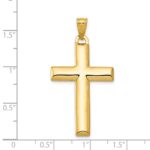 14K and White Rhodium Reversible Yellow/White Cross Pendant - Image 3