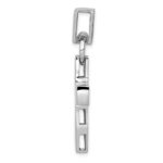 14k White Gold Modern Cross Pendant - Image 2