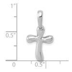 14k White Gold Small Freeform Cross Pendant - Image 4