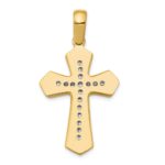 14k Two-tone Solid Cross Pendant - Image 4