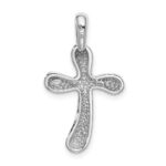 14k White Gold Freeform Cross Pendant - Image 3