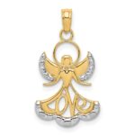14K and White Rhodium LOVE Angel Pendant