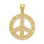 14k Filigree Peace Sign Pendant