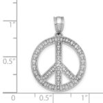 14k White Gold Peace Symbol Pendant - Image 3