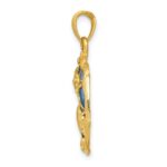14K Blue Enameled Shell Cluster Pendant - Image 2