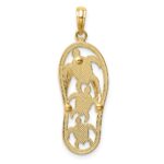 14K Two-tone Triple Sea Turtle Flip-Flop Pendant - Image 4