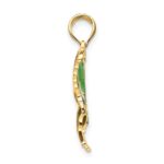 14K Green Enameled Butterly Pendant - Image 2