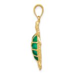 14K Green Enameled Sea Turtle Pendant - Image 2