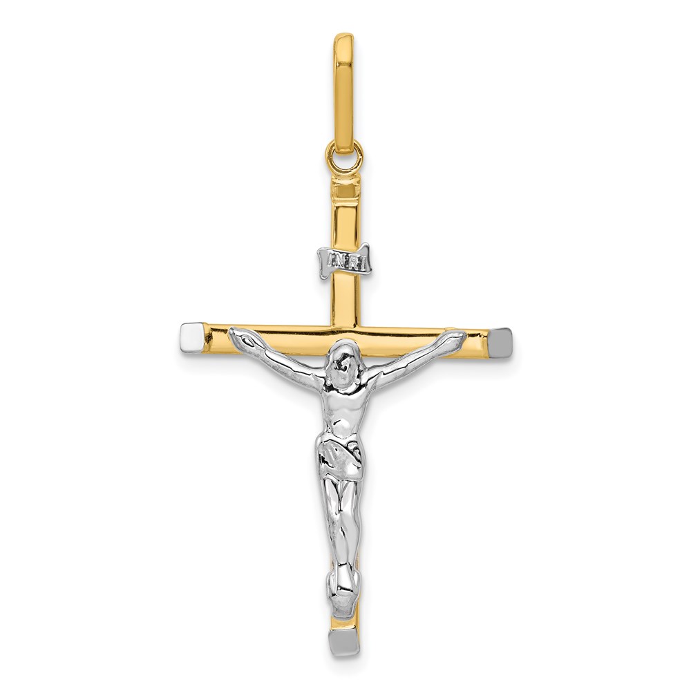 K4327.jpg 14k Two-tone Crucifix Pendant - Image 1