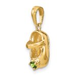 14k 3-D August/Green Synthetic Stone Engravable Baby Shoe Charm - Image 5