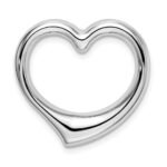 14k White Gold Floating Heart Hollow Chain Slide - Image 3