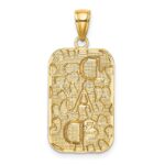 14K DAD Gold Nugget Dog Tag Pendant - Image 3