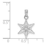 14k White Gold Small Snowflake Pendant - Image 4