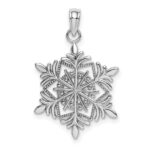 14k White Gold Snowflake Pendant