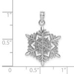 14k White Gold Snowflake Pendant - Image 4