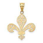 14k Filigree Fleur de Lis Pendant - Image 3