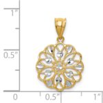 14K and White Rhodium Diamond-Cut Round Pendant - Image 3