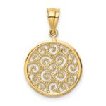 14k Filigree Round Pendant - Image 3